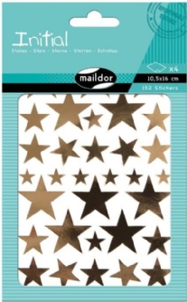 Stickervellen sterren, 4 vel, goud en zilver a 2 vel