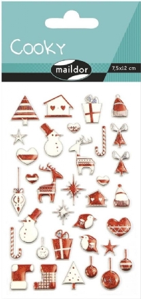 3D stickervel 7.5 x 12 cm, kerstmis scandinavisch rood