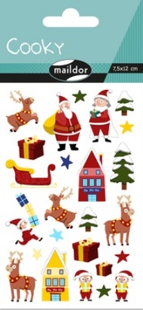 3D stickervel 7.5 x 12 cm, kerstmis