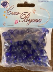OUTLET Transparante glaskralen rond, 8mm, 100 stuks, blauw