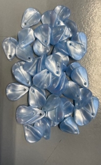 OUTLET Bloemblaadjes acrylkralen, 15 x 10 mm, 50 st, blauw