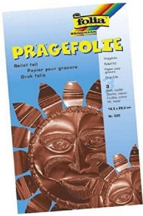 Metaalfolie/relieffolie, 70mu, 18,5x29,5cm, 3 vel, koper