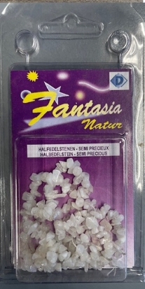 OUTLET Glaskralen/halfedelstenen ketting, zonder sluiting, 45 cm, bergkristal