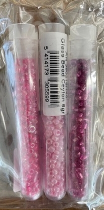 OUTLET Glazen kraaltjes/borduurkraaltjes/rocailles  roze mix, 3mm 8/0, 3 x 6gr