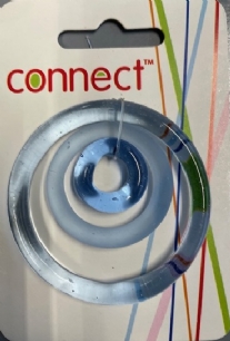 OUTLET Glazen ringen, diverse maten, lichtblauw bullseye