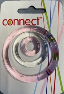 OUTLET Glazen ringen, diverse maten, roze en kristal bullseye