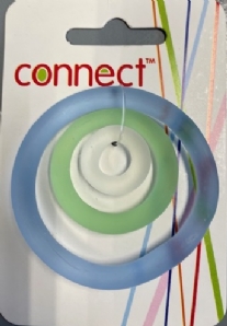 OUTLET Glazen ringen, diverse maten, lichtblauw / zeegroen / kristal mat bullseye
