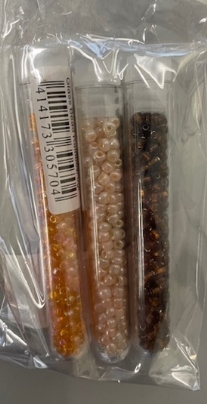 OUTLET Glazen kraaltjes/borduurkraaltjes/rocailles  oranje mix, 3mm 8/0, 3 x 6gr