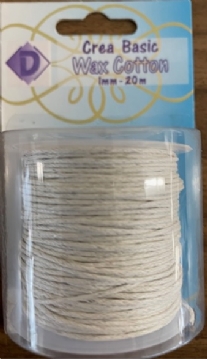 OUTLET Katoenen waskoord / waxkoord, 1mm, 20 meter, wit