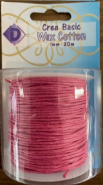 OUTLET Katoenen waskoord / waxkoord, 1mm, 20 meter, fuchsia