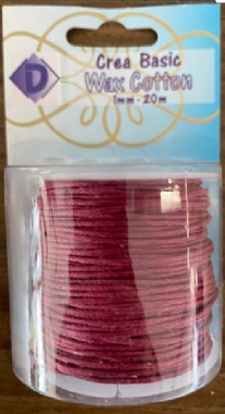 OUTLET Katoenen waskoord / waxkoord, 1mm, 20 meter, bordeaux