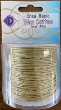 OUTLET Katoenen waskoord / waxkoord, 1mm, 20 meter, naturel