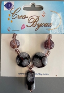 OUTLET Luxe kettinghanger van glas, rechthoek / rond, amethyst
