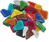 Softmozaiek glassteentjes, glitter, 1000 gram, assortiment