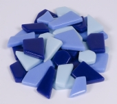 Fantasy glasmozaiek, polygonaal, 200 gr, blauw mix