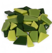 Fantasy glasmozaiek, polygonaal, 200 gr, groen mix