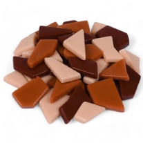 Fantasy glasmozaiek, polygonaal, 200 gr, bruin mix