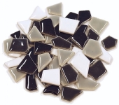 Keramische mozaiekstukjes, 200 gram, ca. 180 st, grijs mix