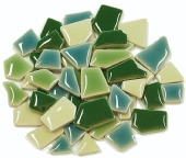 Keramische mozaiekstukjes, 200 gram, ca. 180 st, groen mix