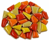 Keramische mozaiekstukjes, 200 gram, ca. 180 st, rood mix