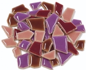 Keramische mozaiekstukjes, 200 gram, ca. 180 st, lila mix