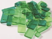 Acrylmozaiek 100 gram, groen mix in diversen vormen