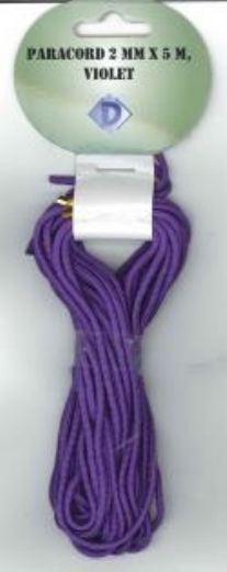 OUTLET Paracord / koord / touw, 2 mm, 5 meter, paars