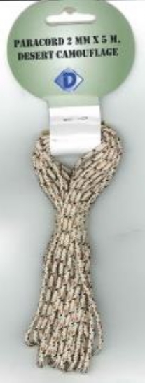 OUTLET Paracord / koord / touw, 2 mm, 5 meter, desert camouflage