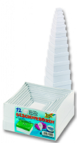 Wit kartonnen doosjes, assortiment 12 st vierkant