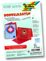 Dubbele wenskaarten rechthoek 5st rood