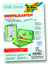 Dubbele wenskaarten rechthoek 5st kerstgroen