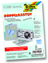 Dubbele wenskaarten rechthoek 5st zilver