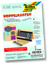 Dubbele wenskaarten rechthoek 5st goud