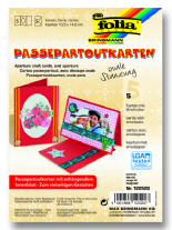Wenskaarten passepartout ovaal 5st kerstrood
