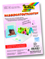 Wenskaarten passepartout rechthoek 5st ivoor