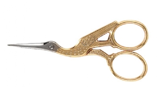 Ooievaarschaartje 9 cm goudkleurig