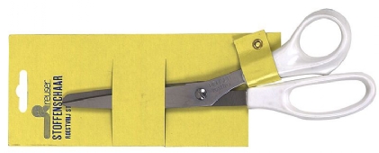 RVS schaar, 21 cm, grootoog, kunststof handgrepen, wit