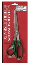 Linkshandige RVS schaar, 21 cm, grootoog, kunststof handgrepen, groen