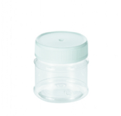 Kunststof potje glashelder, met witte schroefdop, 50ml