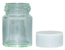 Glazen potje met witte schroefdop, 50ml