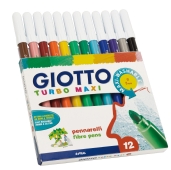 Giotto turbo color maxi viltstiften, assortiment 12 st