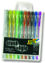 Gelpennen blackstyle, assortiment 10 st glitter