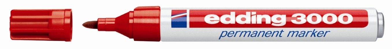 Edding 3000 permanentmarker, rood