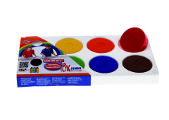 Posterbloc plakkaatverf/temperablocs, assortiment 8 pucks in kunststof houder