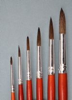 Waterverfpenselen/schoolpenselen, ponyhaar, 12 stuks, assortiment