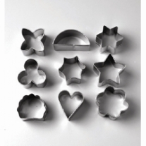 Metalen uitsteekvormen, assortiment 9 stuks