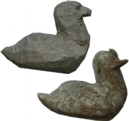 Braziliaans speksteen/zeepsteen sculptuur, 10 cm, eend