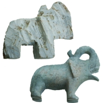 Braziliaans speksteen/zeepsteen sculptuur, 10 cm, olifant