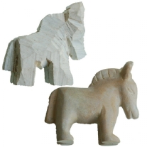 Braziliaans speksteen/zeepsteen sculptuur, 10 cm, paard