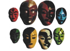 Kunststof gietmal voor gipsgieten, mini-maskers